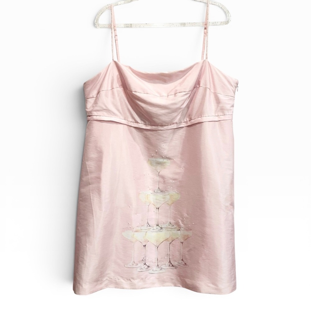 Rachel Antonoff Gwen Dress Champagne Tower Pink Embellished‎ Mini 18 XL / XXL